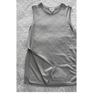 Wilfred palmier fine knit gray high slit tunic